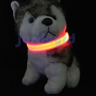LED Nylon Pet Dog Night Safety Collar LED Light Up Flashing Glow s M L