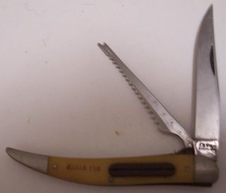 RARE Vintage Kabar Ka Bar T75 Fishing 2 Blade Stainless Pocket Knife