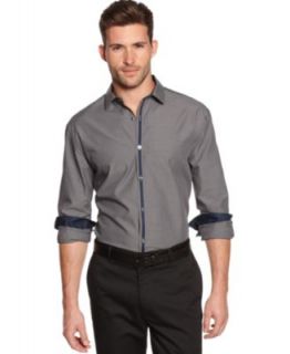 Tasso Elba Shirt, Diagonal Cut Dobby Stripe Shirt   Mens Casual Shirts