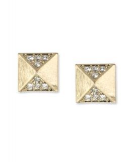 Bar III Earrings, Gold Tone Glass Pyramid Stud Earrings   Fashion