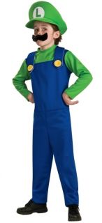 Luigi Child Costume Small s 4 6 Super Mario Bros Green Nintendo New