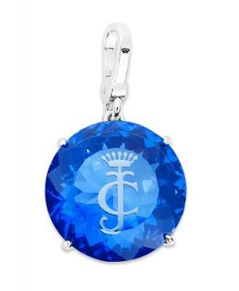 Juicy Couture Charm, Blue Engraved Solitaire Stone Charm
