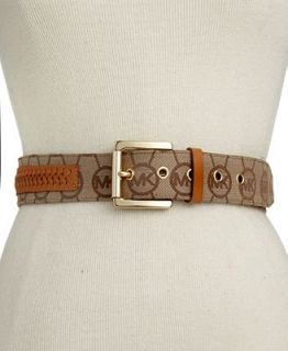 MICHAEL Michael Kors Belt, Logo Center Braided Panel