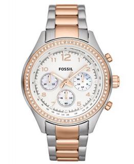 Fossil Watch, Womens Chronograph Flight Two Tone Stainless Steel