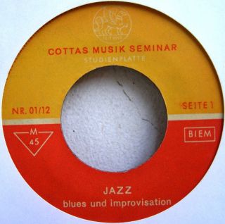 Jazz Blues Improvisation 50 60s Cottas Musik Seminar 7