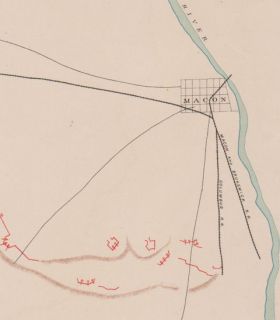 Macon Georgia 1864 Civil War Confederate Map Railroads