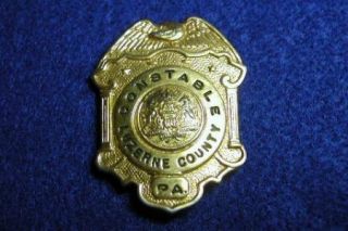 Vintage Constable Luzerne County PA Badge Excellent Condition