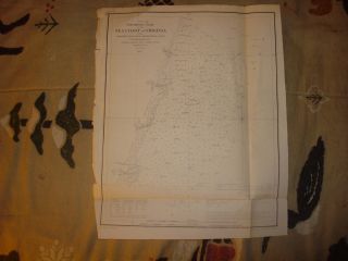1853 Antique Sea Coast of Virginia Map w Lighthouse