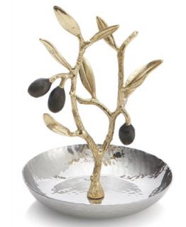 Michael Aram Barware, Olive Branch Gold Wine Coaster & Stopper Set