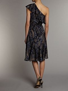 Lauren by Ralph Lauren Kia silk assymetrical dress Indigo   
