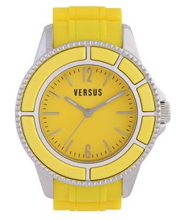 Versus by Versace Watch, Unisex Tokyo Yellow Rubber Strap 42mm 3C6130