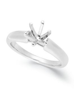 14k White Gold Ring Setting, Cathedral 6 Prong Solitaire Ring Setting