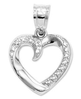 14k White Gold Charm, Swirled Heart Charm   Bracelets   Jewelry