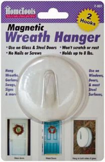 Magnetic Wreath Door Hanger Hooks 2 Pcs Snow White