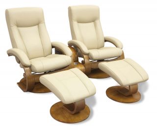 This listing is for 2 Mac Motion Recliners and includes 2 Ottomans and