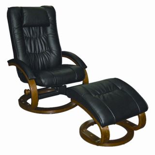 Mac Motion 84 Series Leather Euro Recliner and Ottoman Set