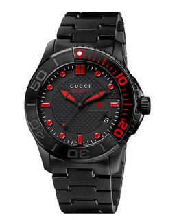 Gucci Watch, Mens Swiss G Timeless Black PVD Stainless Steel Bracelet