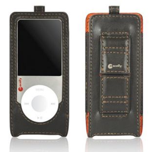 New Macally Divo Brown Leather Case Lanyard for Apple iPod Nano 4 4G