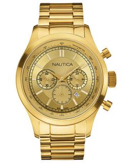 Nautica Watch, Mens Chronograph Gold Tone Stainless Steel Bracelet