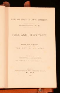 1890 Folk Hero Tales Reverend MacInnes Argyllshire First