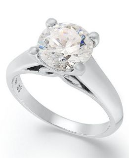 Diamond Ring, 18k White Gold Certified Diamond X3 Solitare Engagement