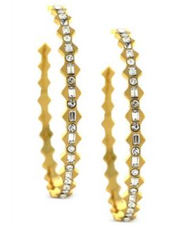 Vince Camuto Earrings, Gold Tone Glass Pave Crystal Drop Earrings