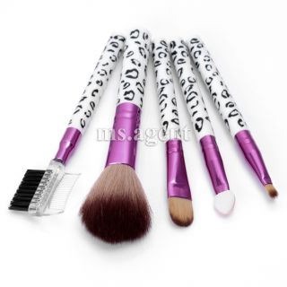 5pcs Leopard Makeup Brush Blush Eyeshadow Brush Eyebrow Brush Cosmetic