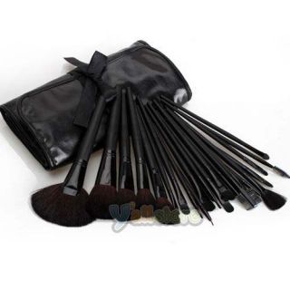 24pcs Makeup Cosmetic Brush Sets Kit Roll Up Case