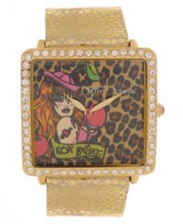 Betsey Johnson Watch, Womens Rose Gold Tone Stainless Steel Bangle