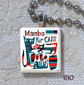 Mambo for Cats Retro Music Album Cover Scrabble Charm