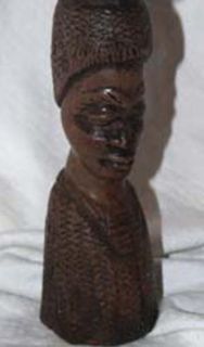 African Man Woman Totem Carved Wood RARE