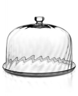 Martha Stewart Collection Serveware, Glass Cake Plate with Swirl Dome