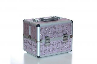 Jumbo Pro Makeup Kit Train Case Fits 88 Palette Pink Butterfly Design