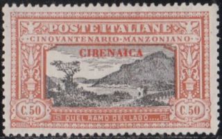 Italian Colonies Cirenaica 1924 Manzoni 50c MH