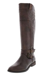 Marc Fisher New Artful Brown Leather Embellished Flats Knee High Boots