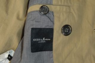 Guess x Marciano Mens Cotton Blend Rain Jacket Pea Coat Size s Small
