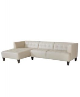 Alessia Leather Sectional Sofa, 2 Piece Chaise 109W x 65D x 28H