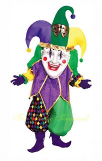 Mardi Gras Jolly Jester Halloween Costume Masquerade Party Mascot