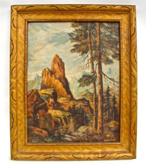 Artist Margaret McDonald Oil Painting Amer Rockies Early 1900S