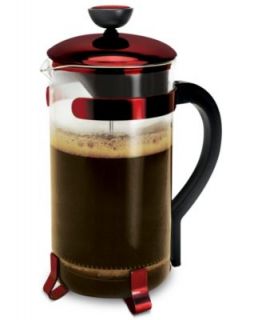 La Cafetière French Press, 8 Cup Red Damask Coffee Press with Gift