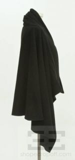 Maria Pinto Black Wool Drape Wrap Shawl Size O S