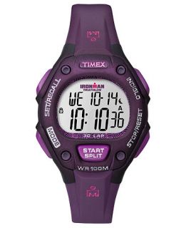 Timex Watch, Womens Digital Ironman 30 Lap Purple Resin Strap 34mm