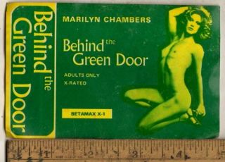 C1972 Sticker Marilyn Chambers Behind The Green Door Betamex x 1