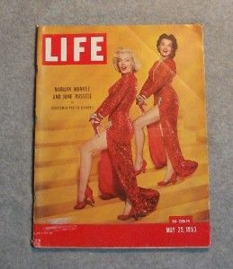 Life Marilyn Monroe Jane Russell Cover Story Photos May 1953 Gentlemen