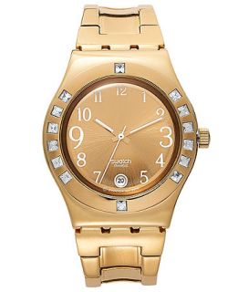 Swatch Watch, Womens Swiss Fancy Me Gold Coated Stainless Steel