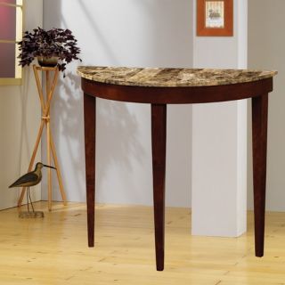 Wildon Home Faux Marble Top Console Table in Cherry 950070