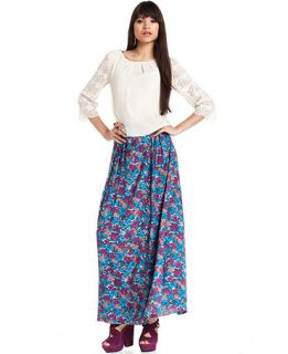 BCBGeneration Skirt, Floral Print Maxi   Womens