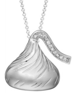 Sterling Silver Hersheys Kiss Necklace, Diamond Accent Locket Pendant