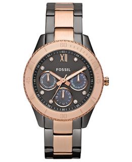 Fossil Watch, Womens Stella Rose Gold and Smoke Tone Stainless Steel