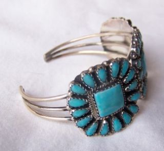 Gorgeous Navajo Larry Moses Begay Sterling Silver Turquoise Bracelet